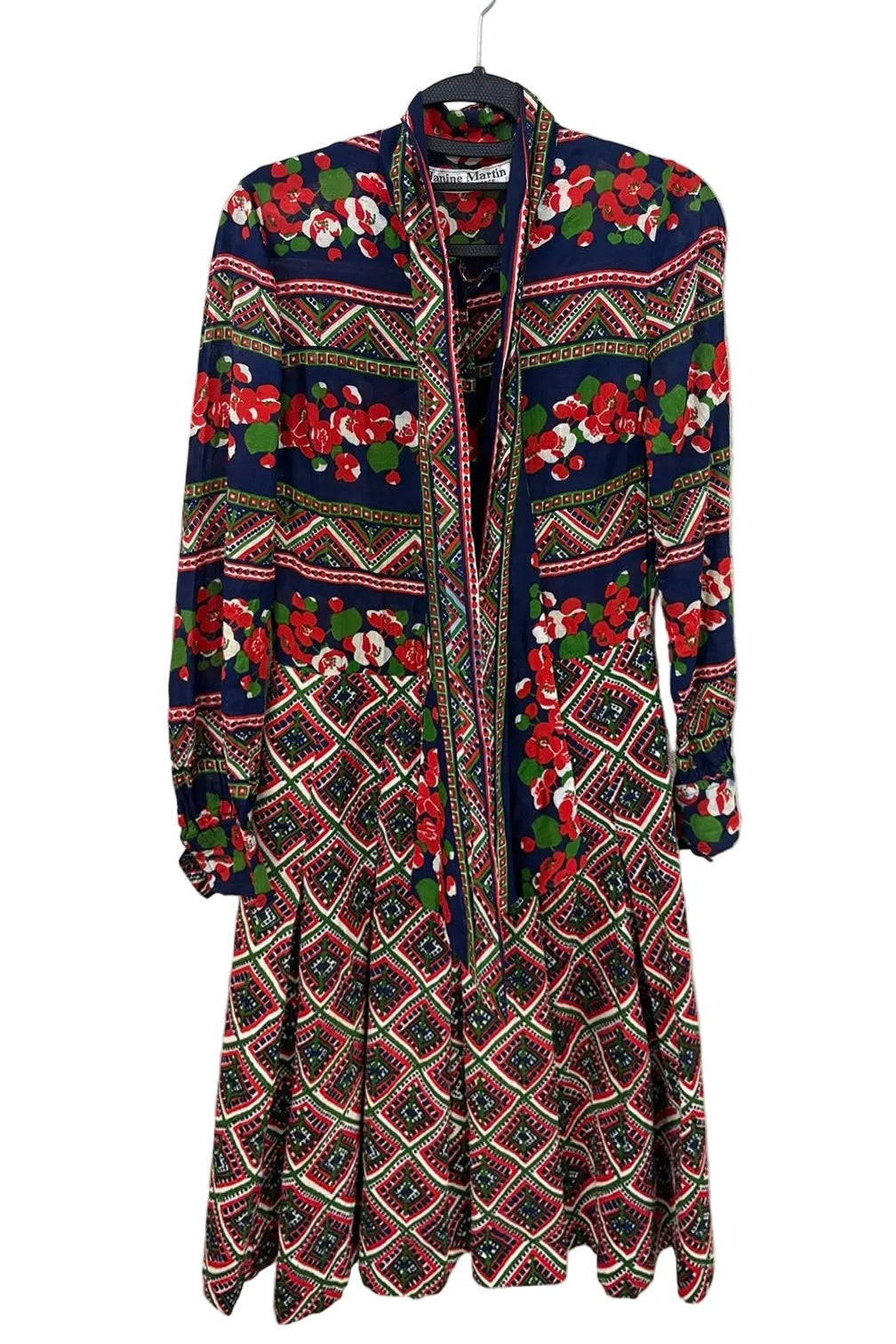 70's Flower Dress | Jannie Martin Couture | French Vintage Dress