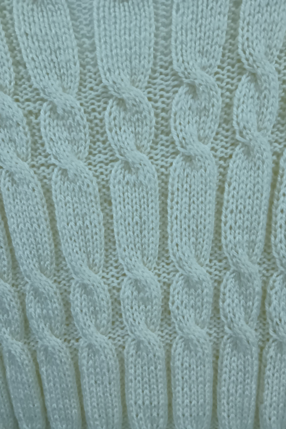 French Vintage White Cable Knit Vest