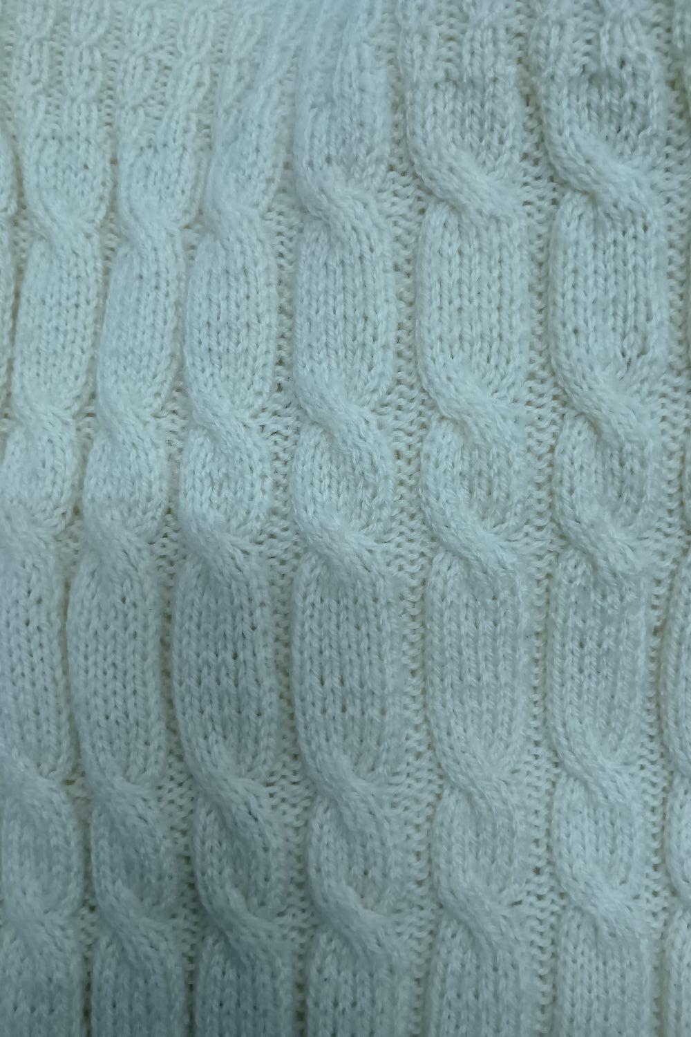 French Vintage White Cable Knit Vest