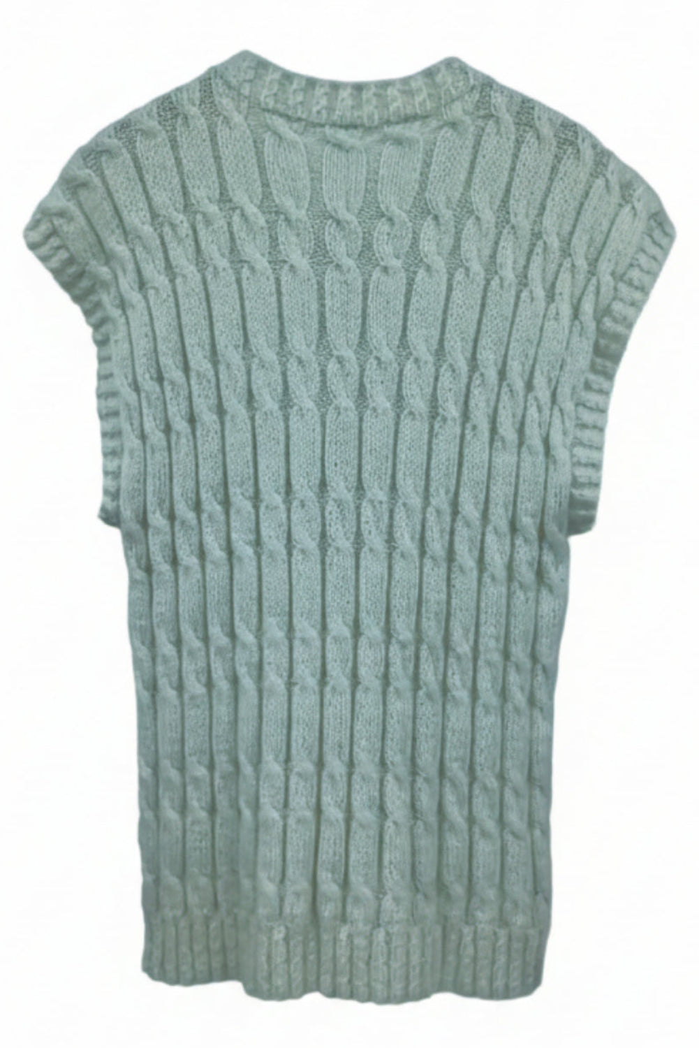 French Vintage White Cable Knit Vest