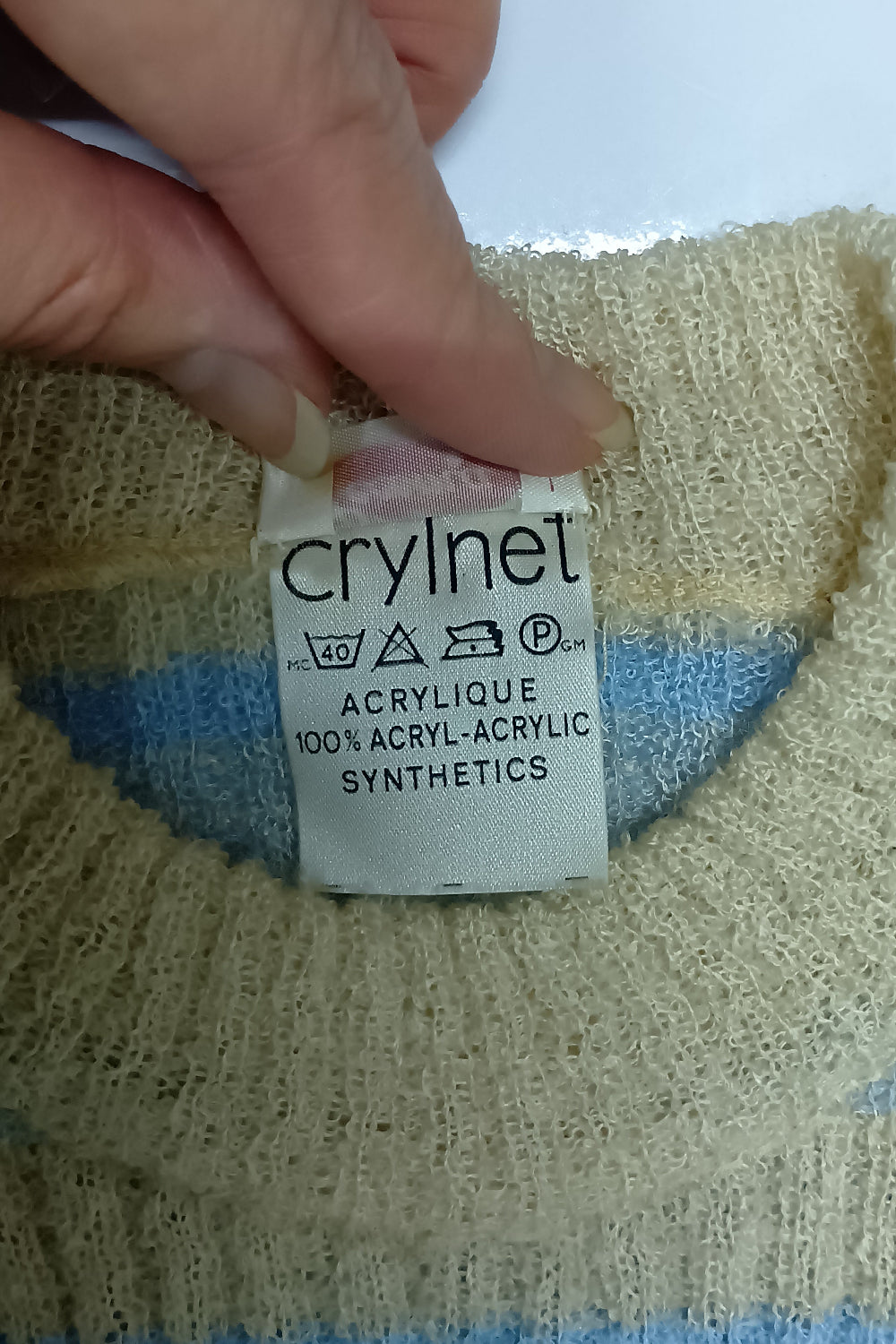 French Vintage Pocema Multi-Stripe Rib Knit