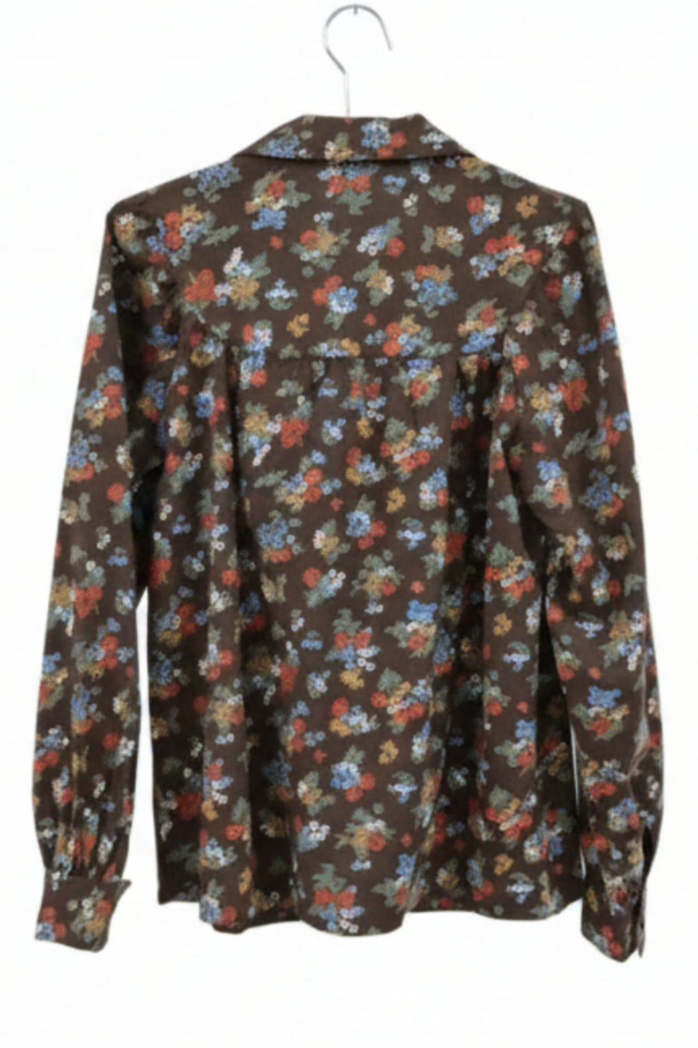 70's Bohemian Floral Brown Shirt