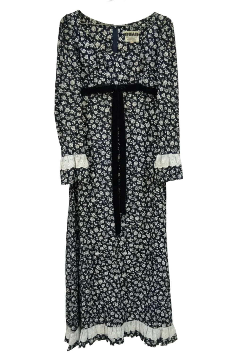 QUAD Floral Maxi Dress Made in England 60s