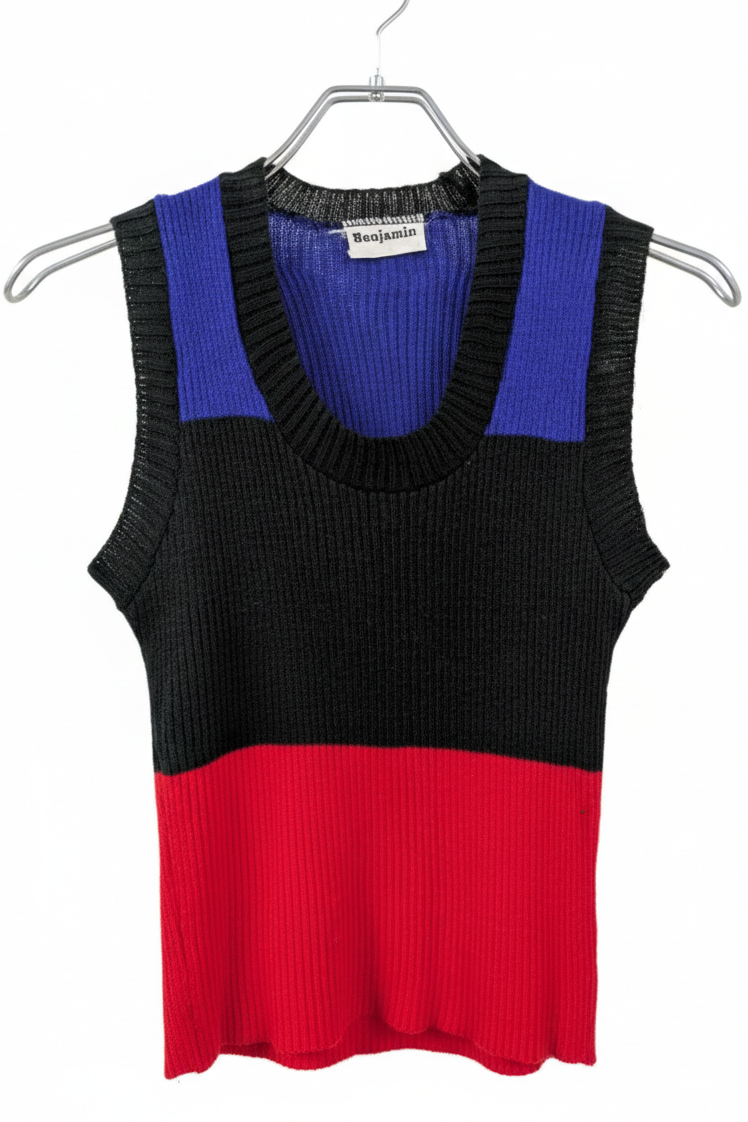 70's Knit Tank Top Benjamin London | Bauhaus Inspired Vintage Vest