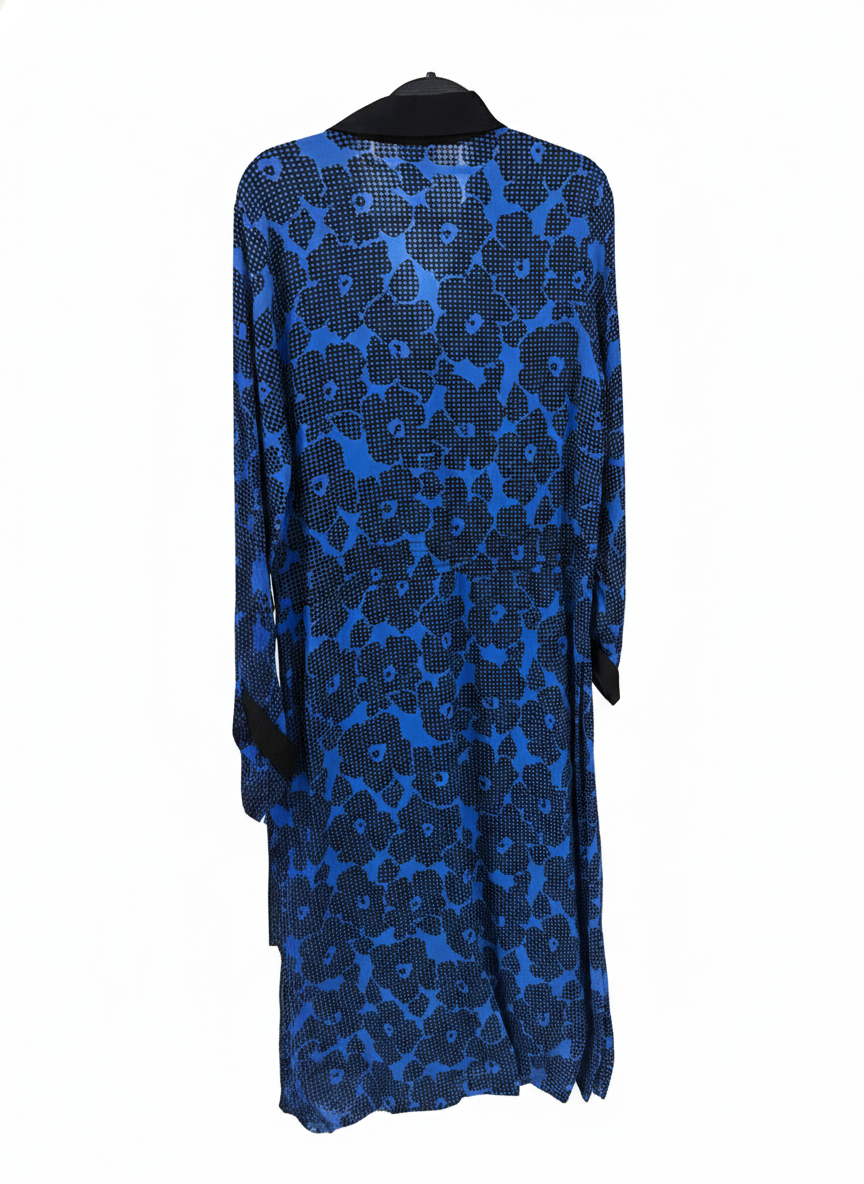 70's St Michaels Blue Dress UK Vintage | Marks & Spencer Flower Pattern