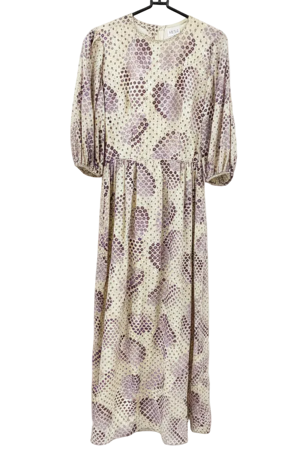 70's Lace Maxi Dress London Vintage | Romantic Puff Sleeve Long Dress