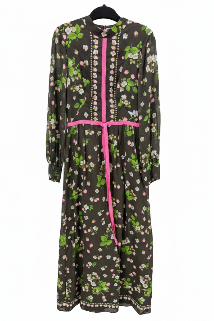 70's Dress Kati at Laura Phillips UK | Wild Strawberry Pattern Vintage Dress