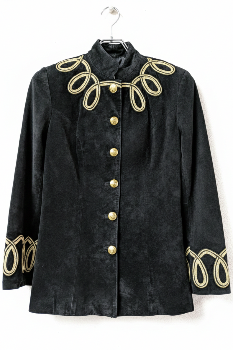 80's Suede Leather Jacket Etosha | Bohemian Military Style