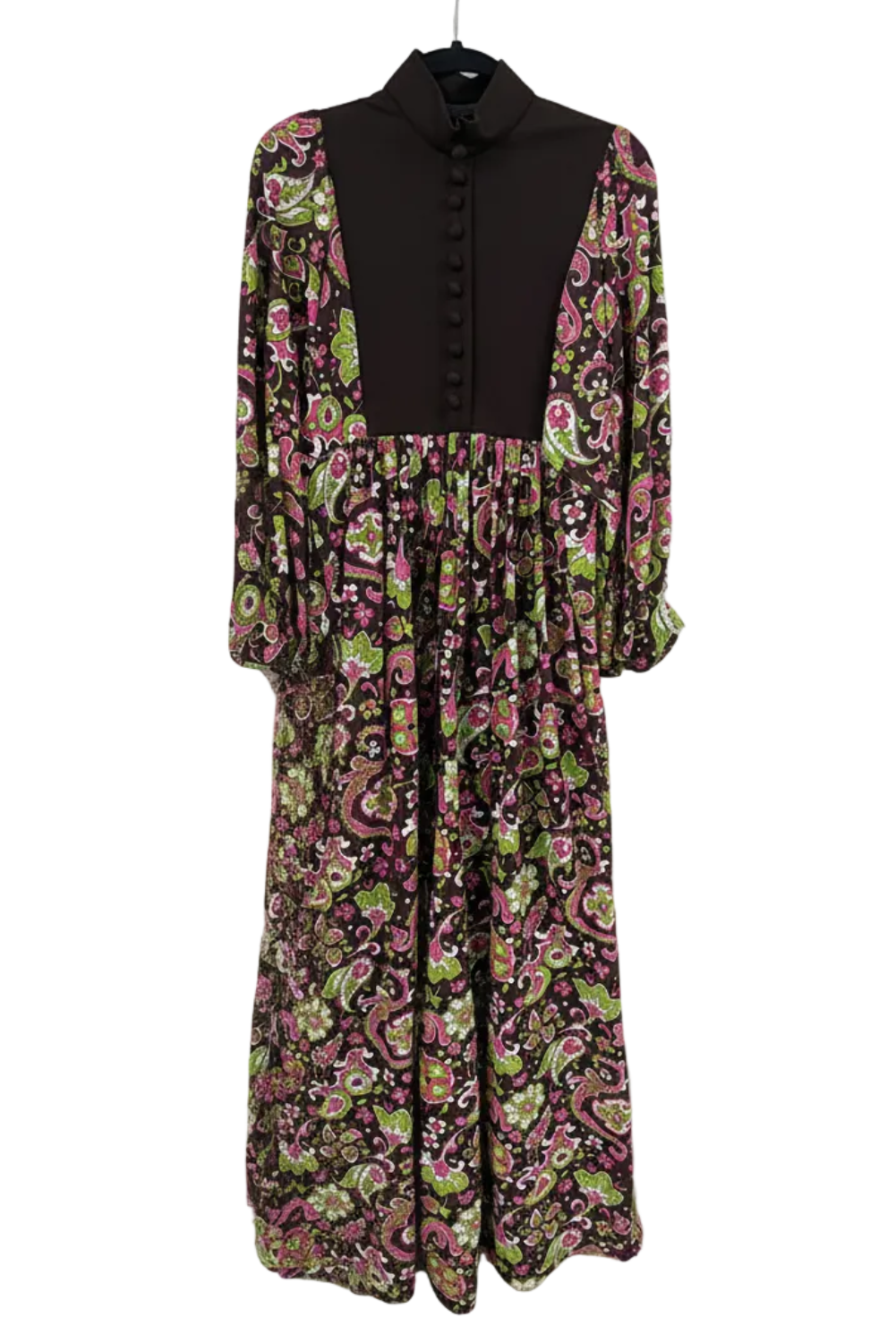 70's Edwardian Style Dress London Vintage | Dolman Sleeve Colorful Dress