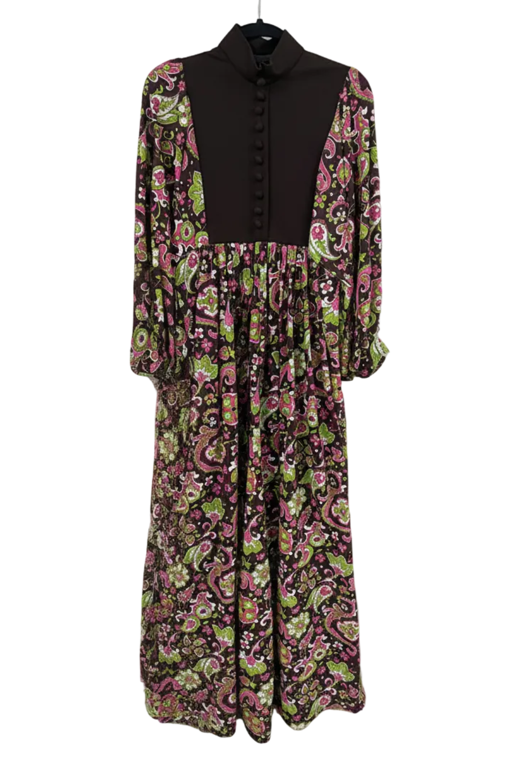 70's Edwardian Style Dress London Vintage | Dolman Sleeve Colorful Dress