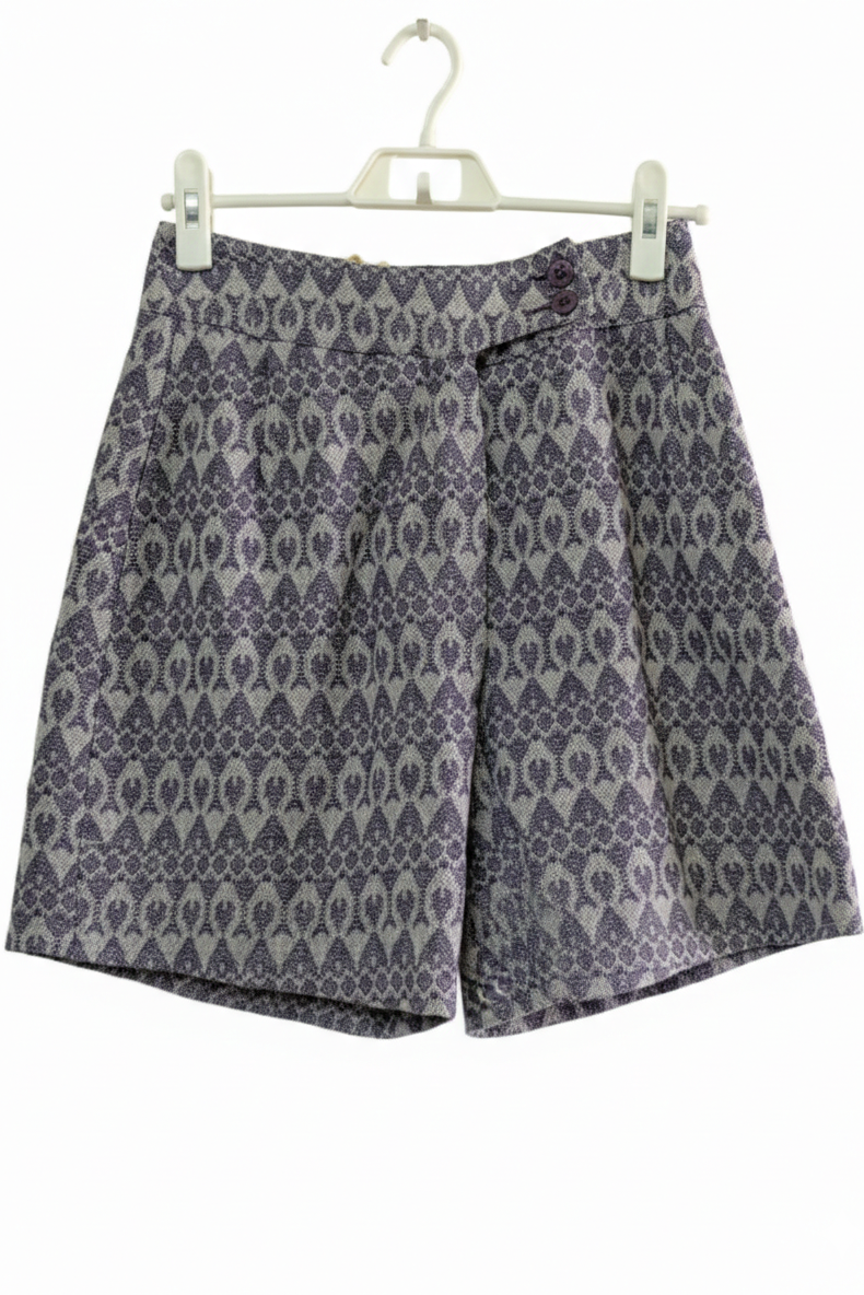 70's Matching Set Richard Shops UK | Purple Jacquard Jacket Shorts
