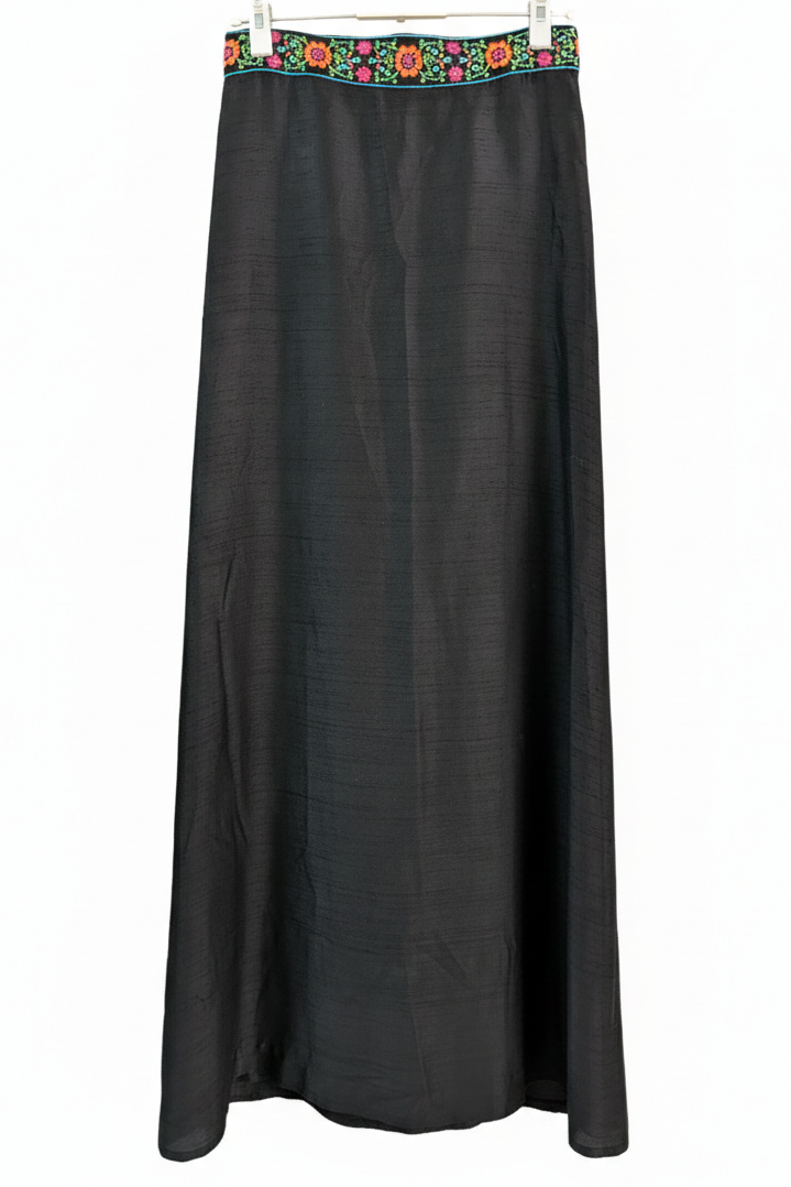 Late 60's Maxi Skirt St Andre London | Tyrolean Tape Black Skirt