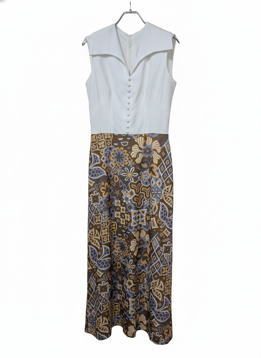 Late 60's/Early 70's Dress London Vintage | Sailor Collar Skipper Maxi