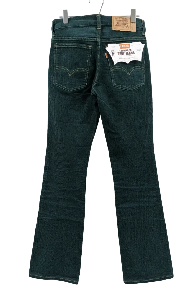 70's Levi's Deadstock Corduroy Pants Green | 716-1517 Saddleman Boot Jeans