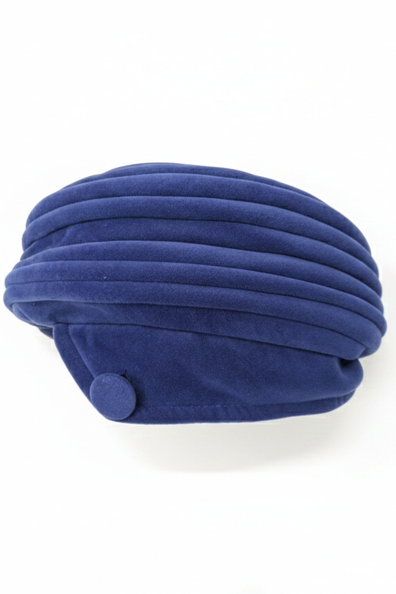 50's Velour Hat Jacoll Hat London | Royal Blue Velvet Vintage Hat