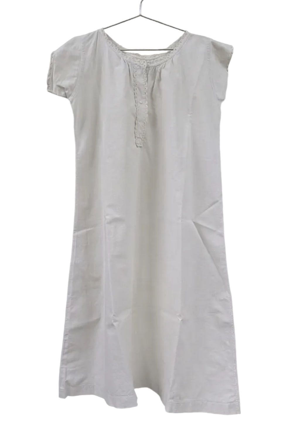 50's Vintage Rare Find White Cotton Dress with Y.G Embroidery