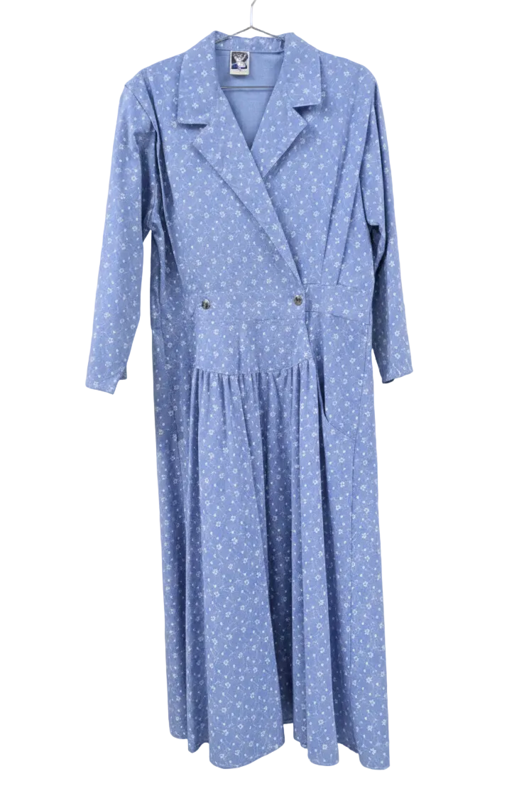 90's Yessica Dress C&A Vintage | Light Blue Tailored Floral Dress