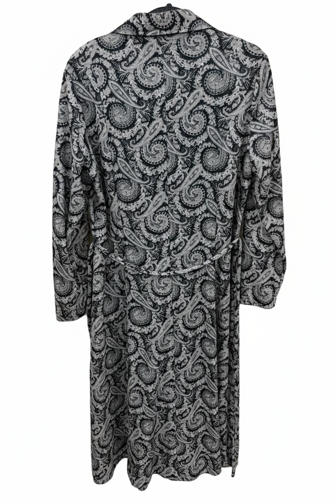 70's Paisley Dress Britain Vintage | Polyester Easy Care Dress