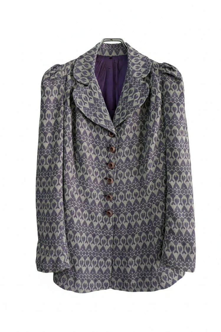 70's Matching Set Richard Shops UK | Purple Jacquard Jacket Shorts