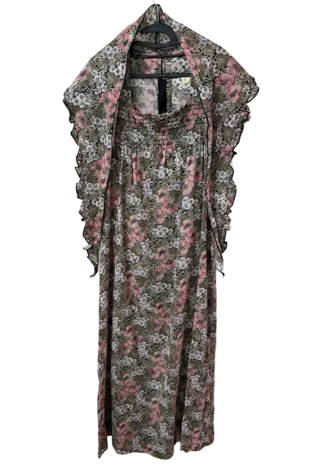 70's Dorothy Perkins Maxi Dress with Babushka Scarf | UK Botanical Print