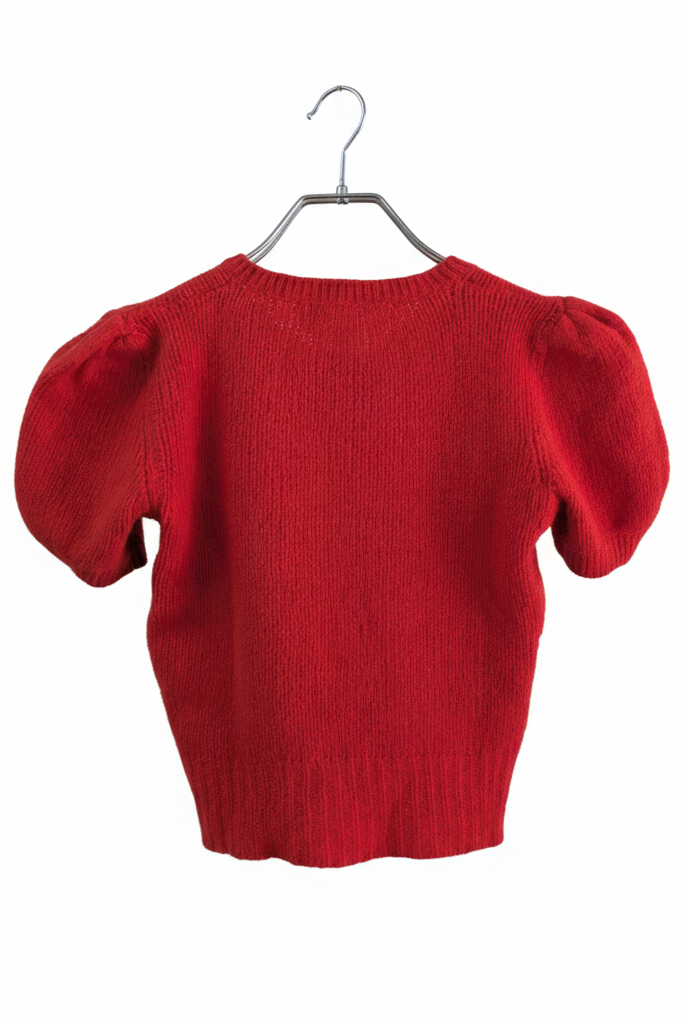 70's Red Mini Knit Chelsea Girl London | Angora Mohair Sweater
