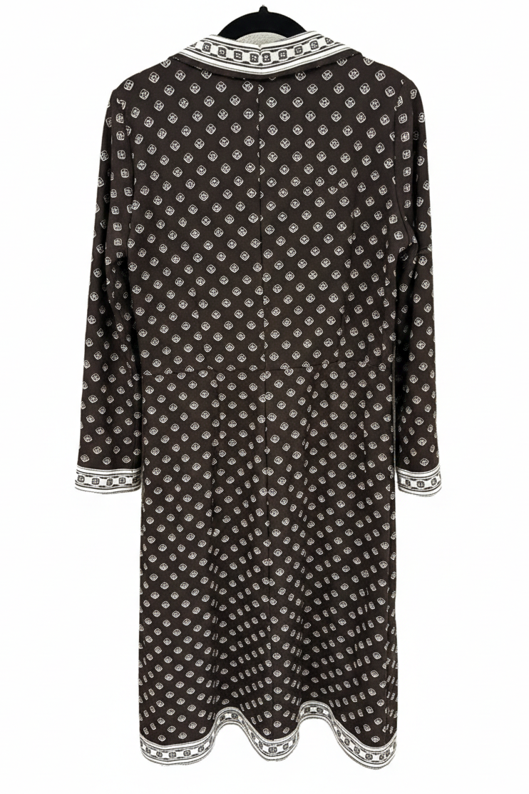 70's Brown Midi Dress London Vintage | 50's Style Shirt Dress