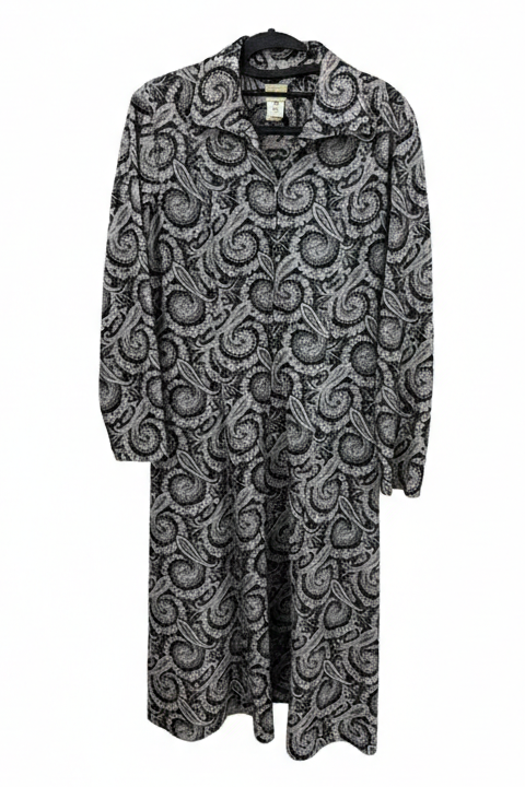 70's Paisley Dress Britain Vintage | Polyester Easy Care Dress