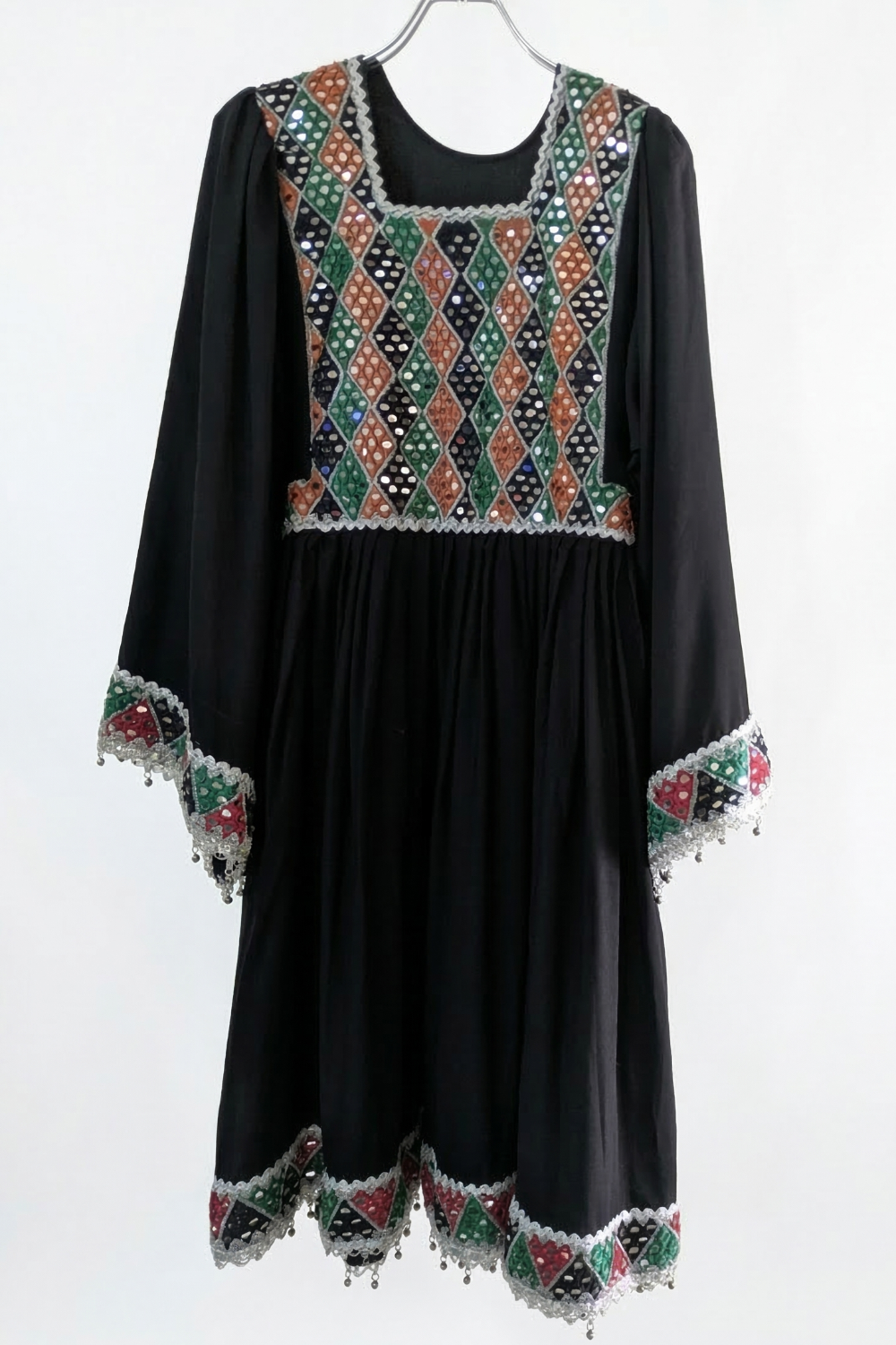 70's Afghan Style Mirror Work Dress