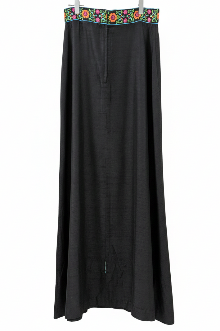 Late 60's Maxi Skirt St Andre London | Tyrolean Tape Black Skirt