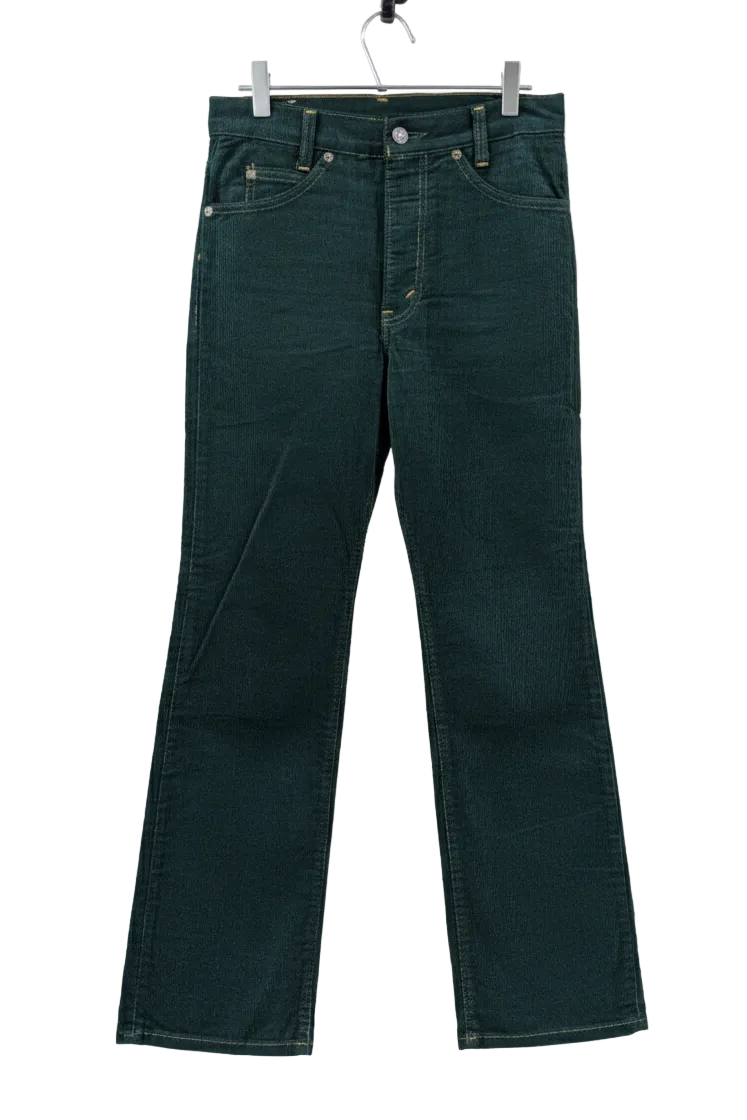 70's Levi's Deadstock Corduroy Pants Green | 716-1517 Saddleman Boot Jeans