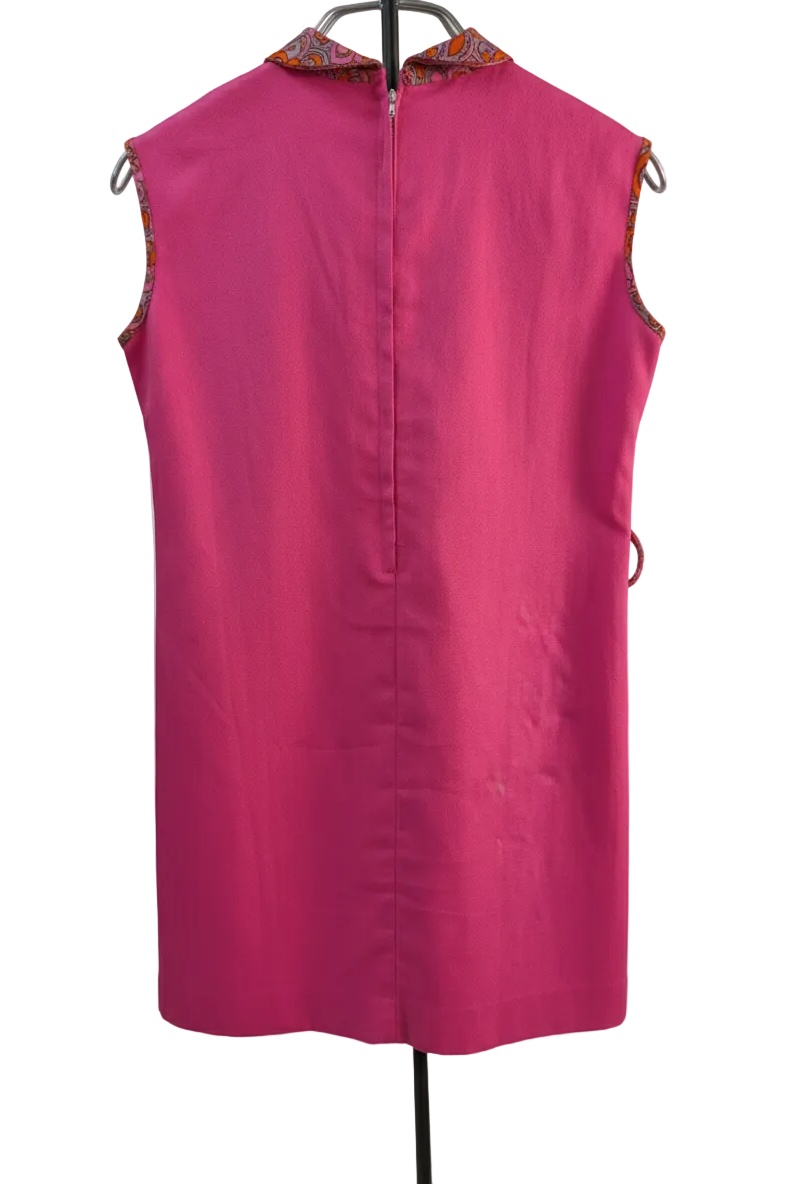 60's Pink Mini Dress London Vintage | Swinging Sixties Box Silhouette