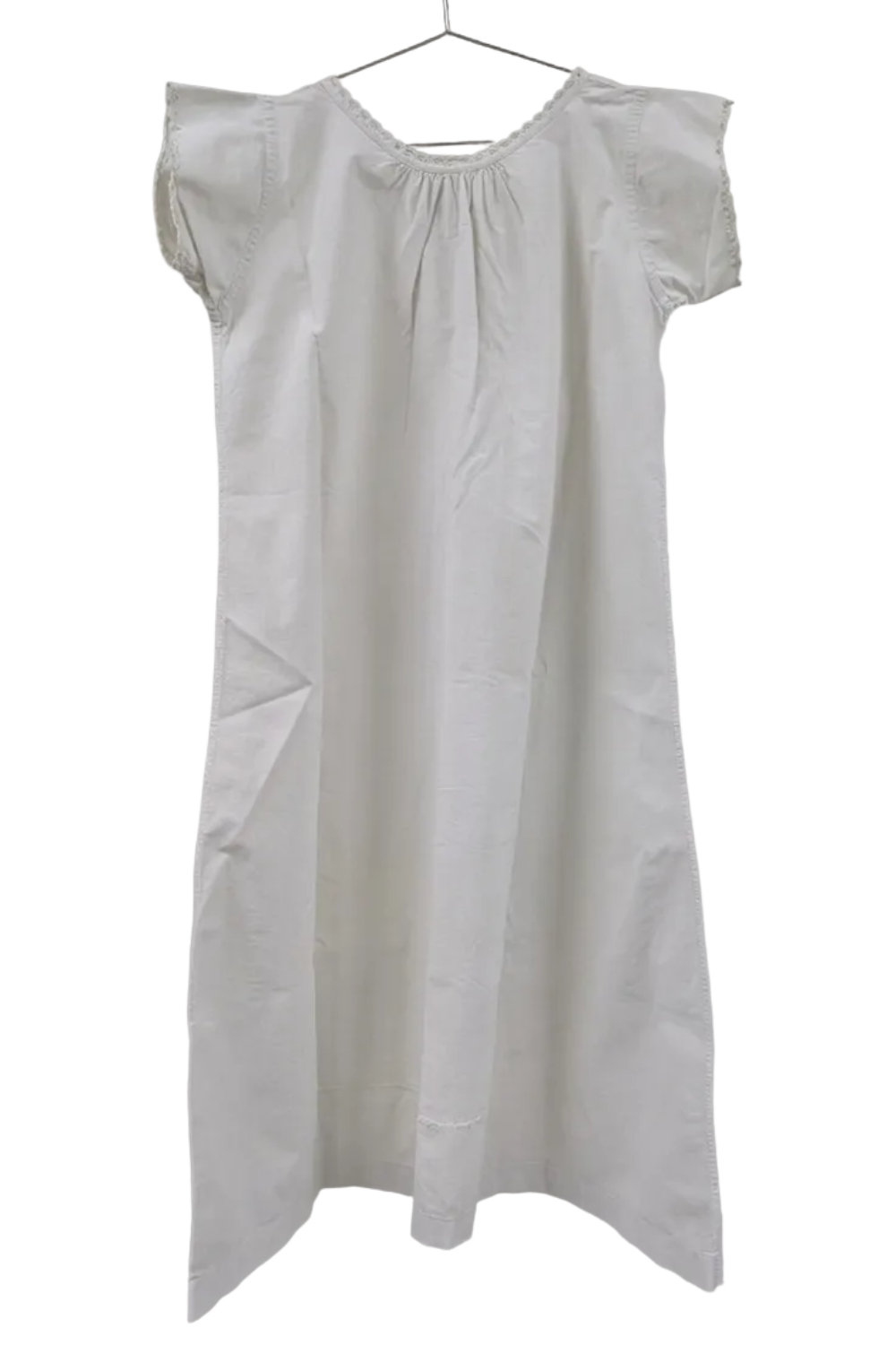 50's Vintage Rare Find White Cotton Dress with Y.G Embroidery