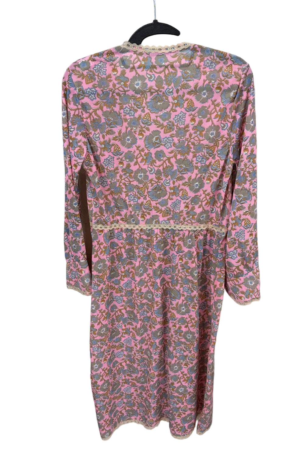 70's Pink Dress London Vintage | Baby Pink Sheer Floral Greek Style