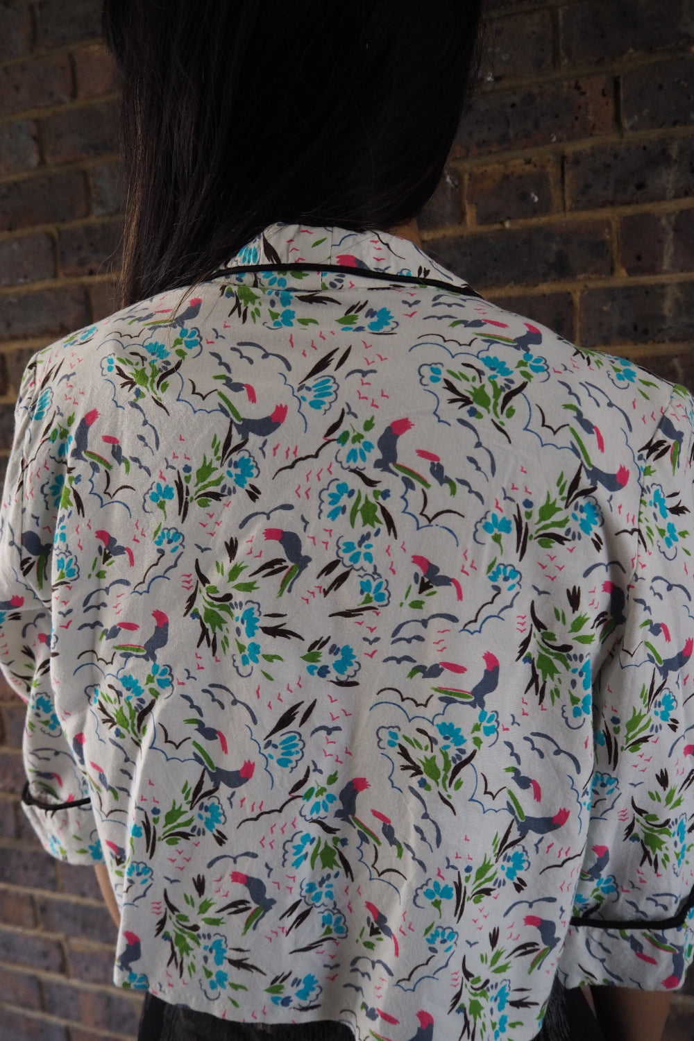 50's Style Botanical Bird Bolero Jacket