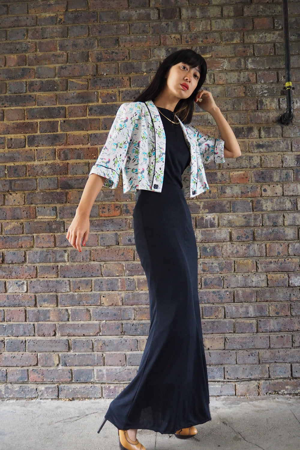 50's Style Botanical Bird Bolero Jacket