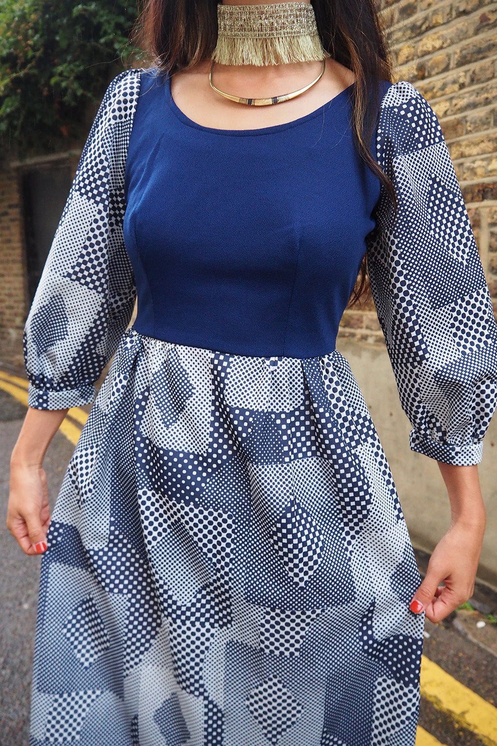 70's Maxi Dress Richard Shops UK Rare | Kaleidoscope Pattern Dress