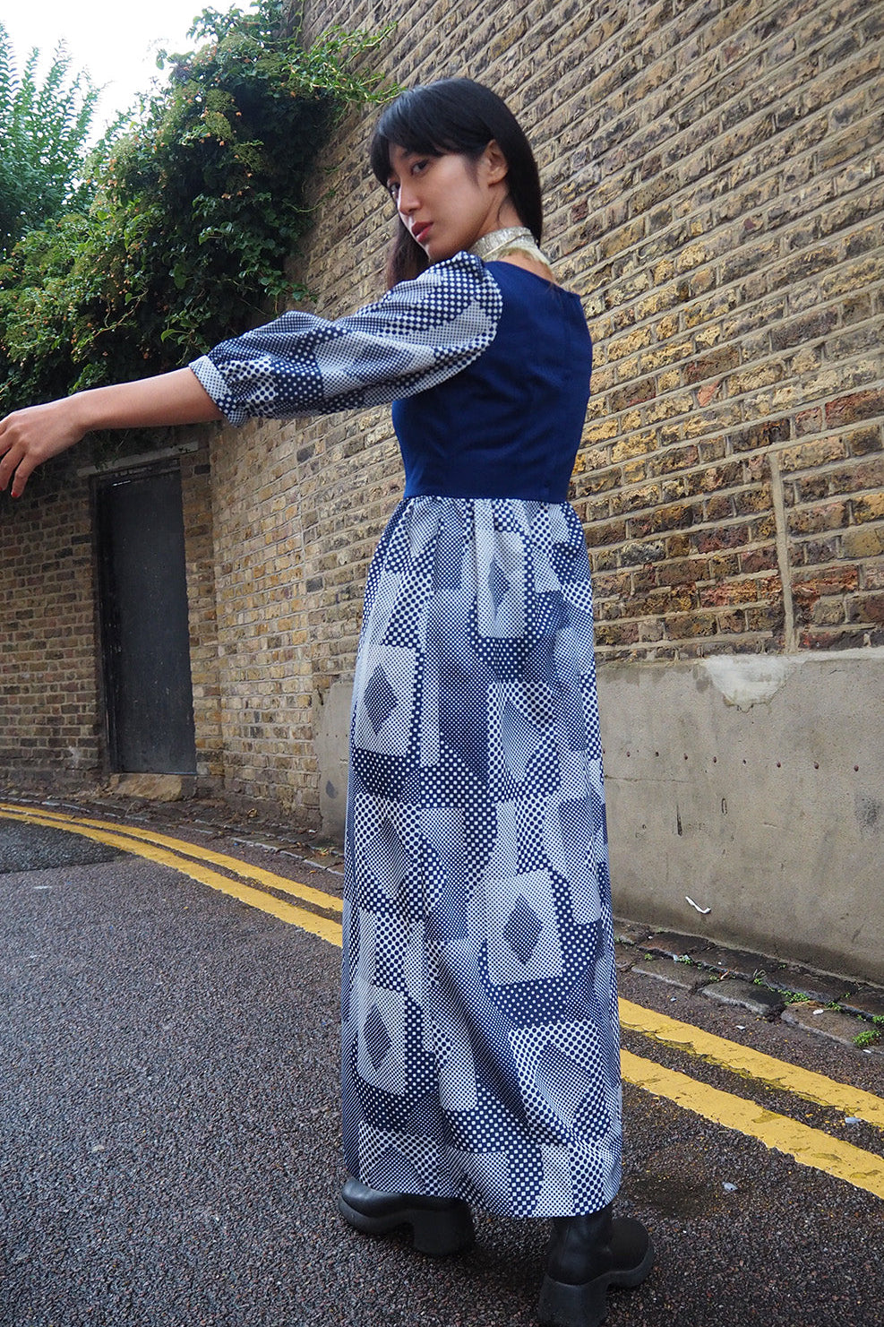 70's Maxi Dress Richard Shops UK Rare | Kaleidoscope Pattern Dress