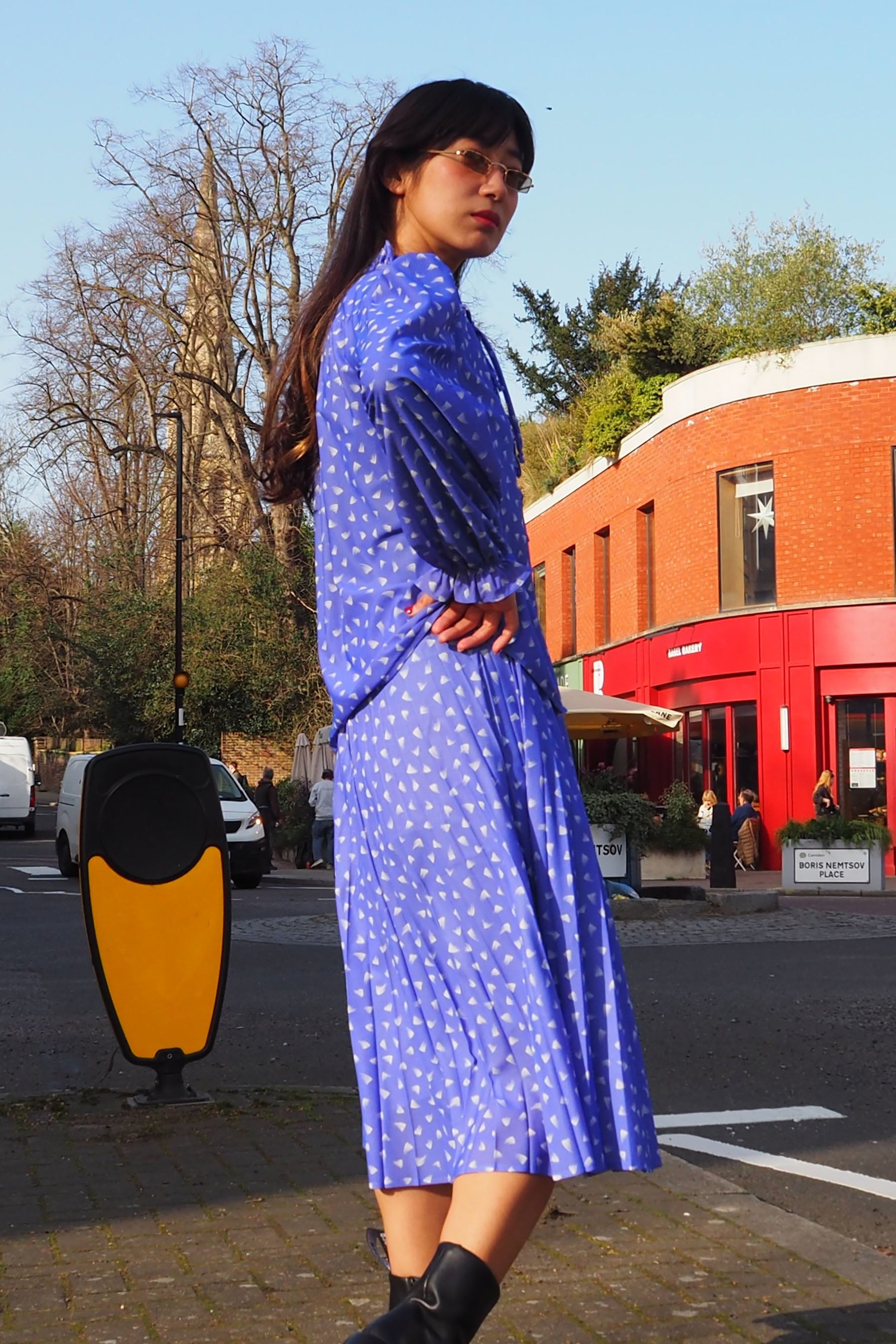 70's-80's Blue Violet Two-Piece Set