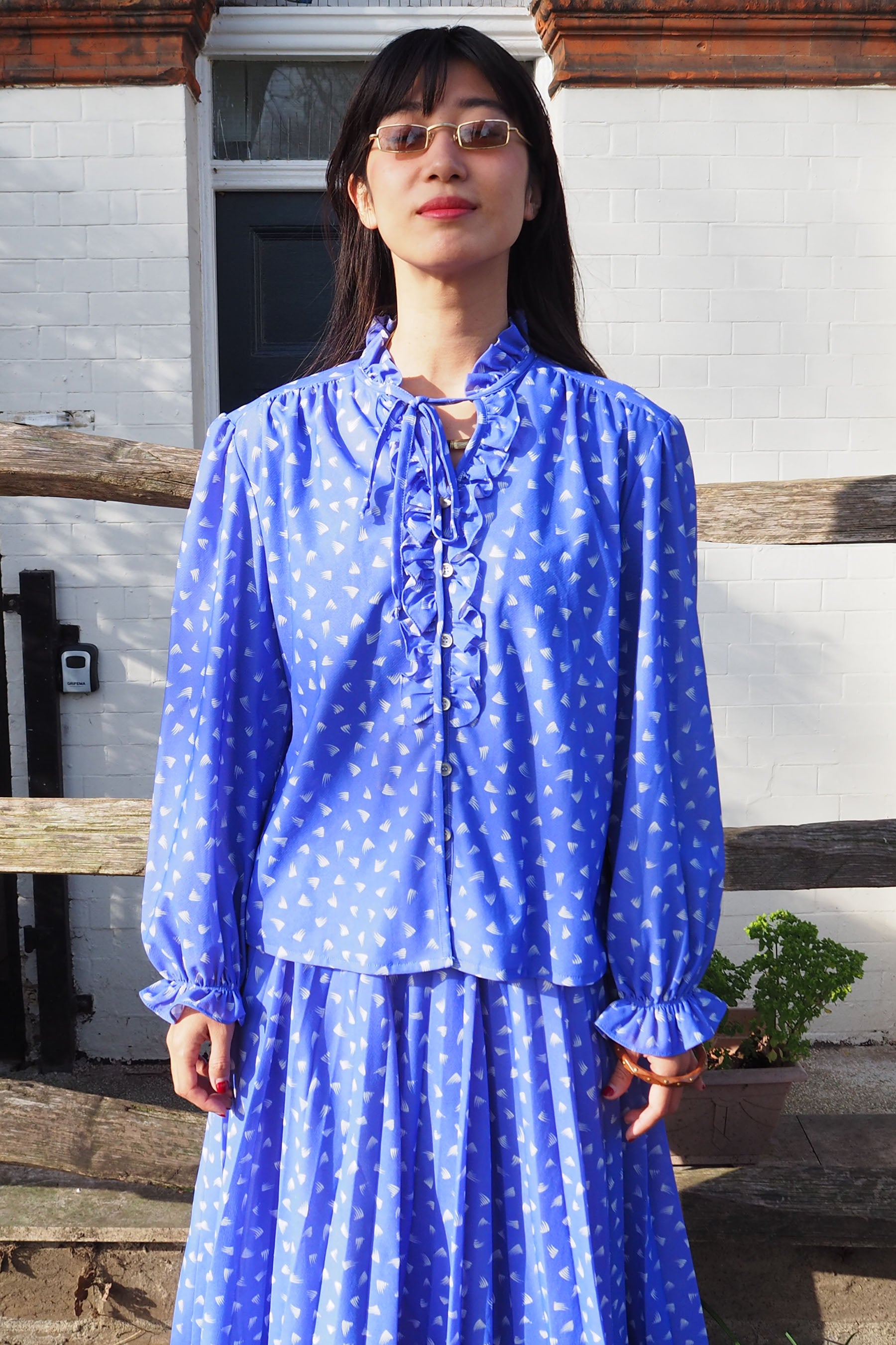 70's-80's Blue Violet Two-Piece Set