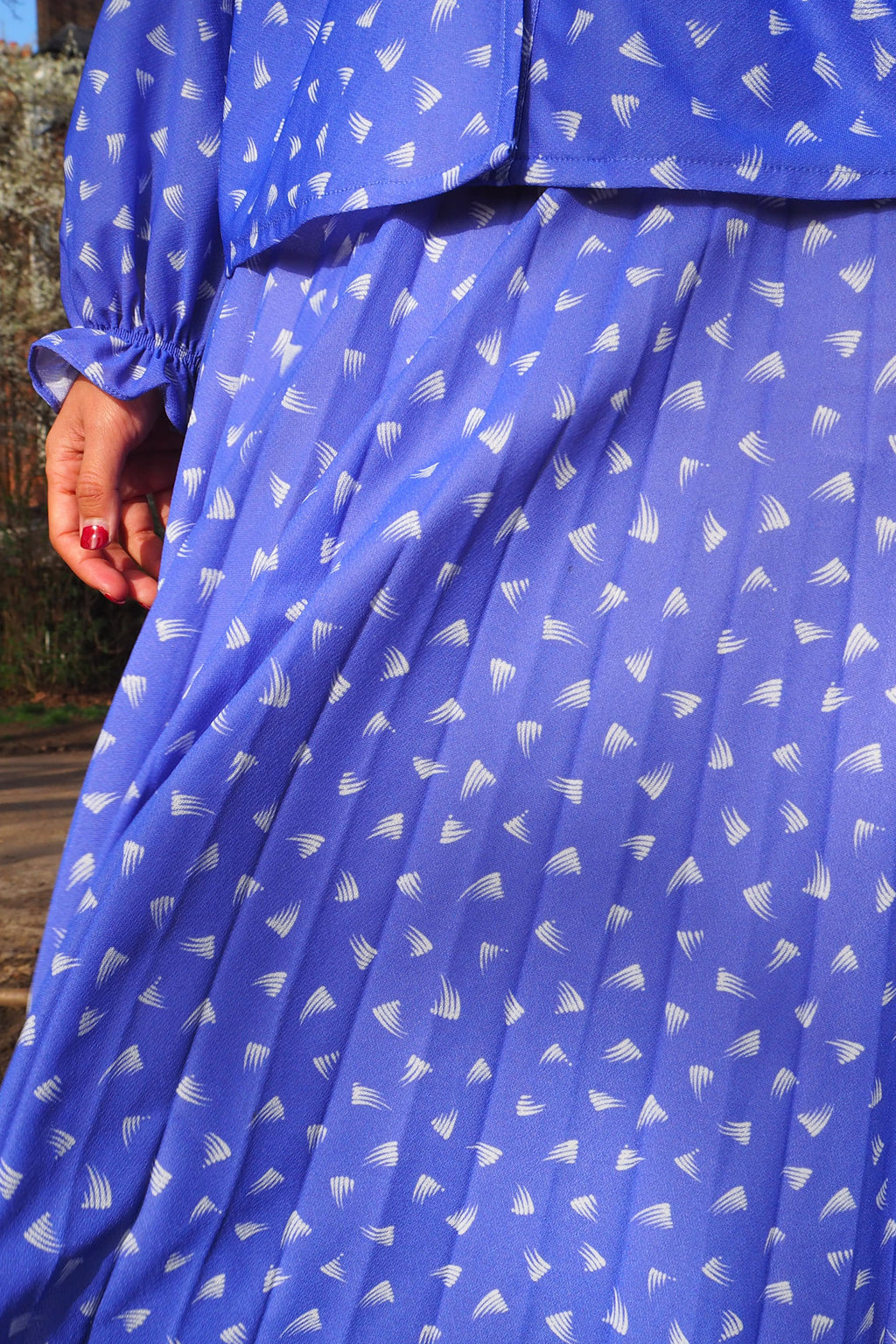 70's-80's Blue Violet Two-Piece Set