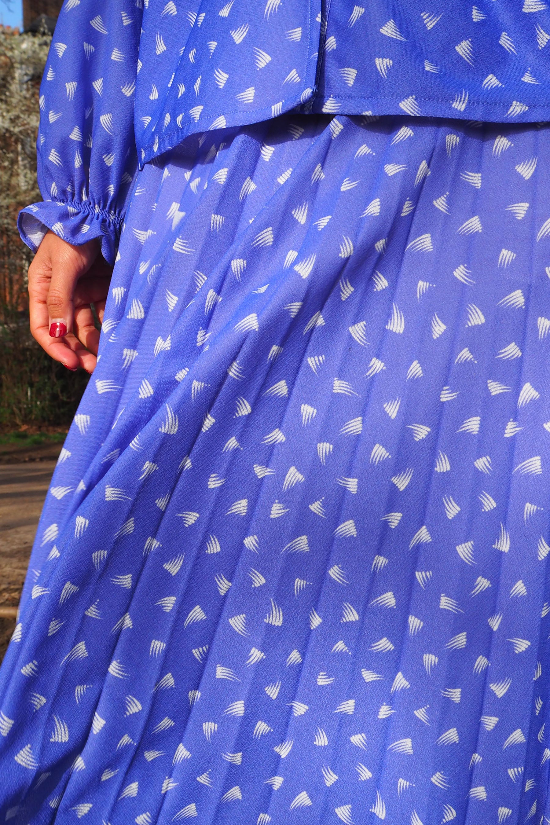 70's-80's Blue Violet Two-Piece Set