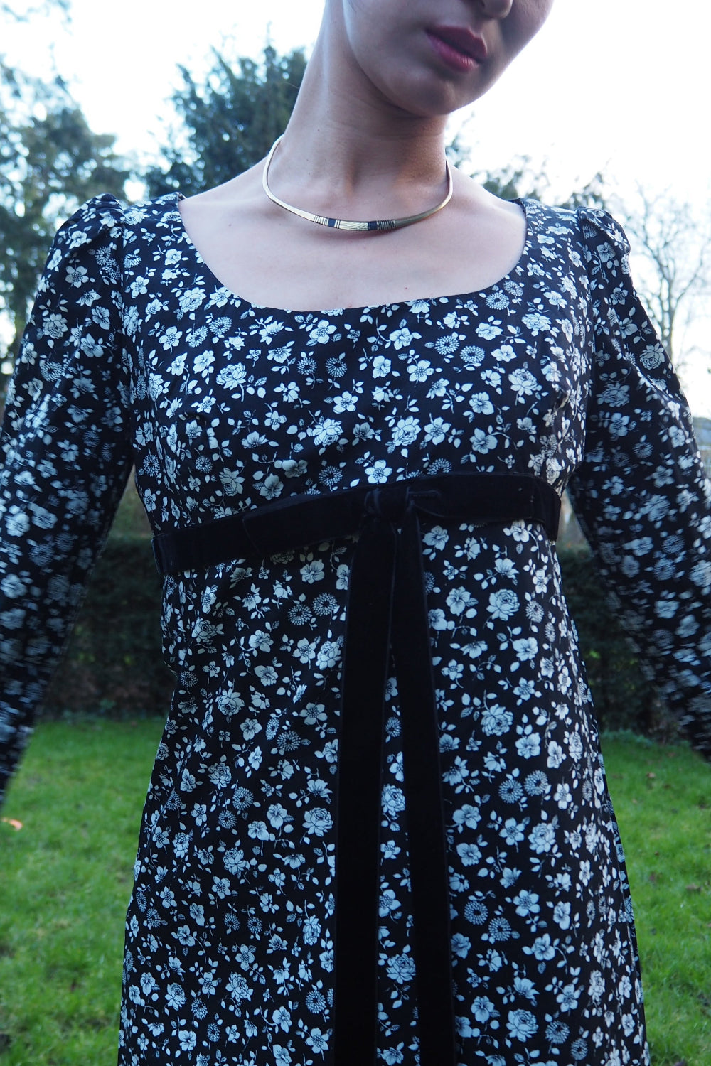 QUAD Floral Maxi Dress Made in England 60s