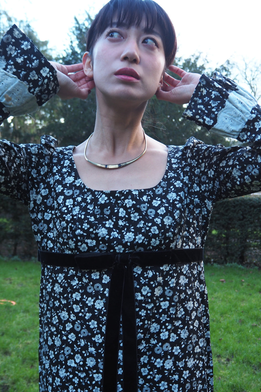 QUAD Floral Maxi Dress Made in England 60s