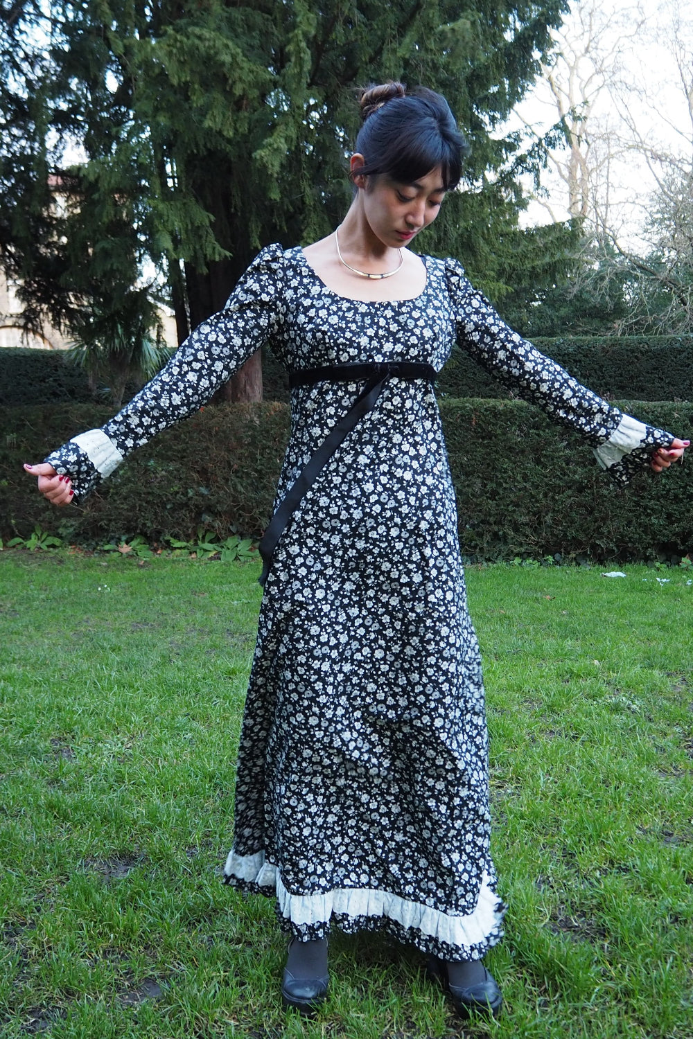 QUAD Floral Maxi Dress Made in England 60s