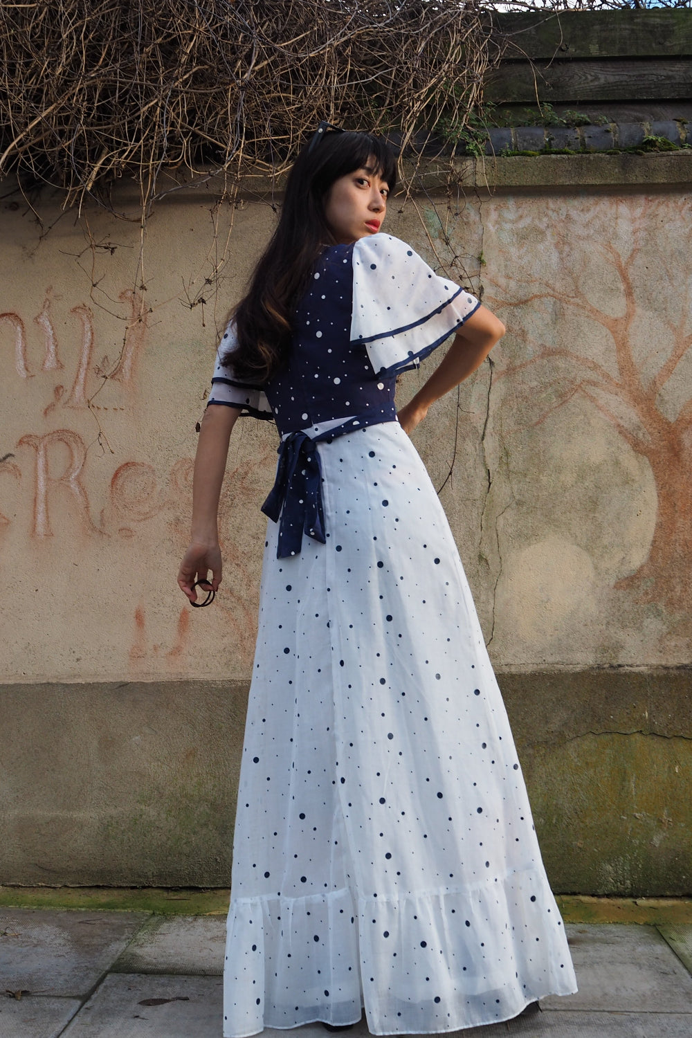 maxi 70s dress 70s Rhinestone Studded Maxi Dress