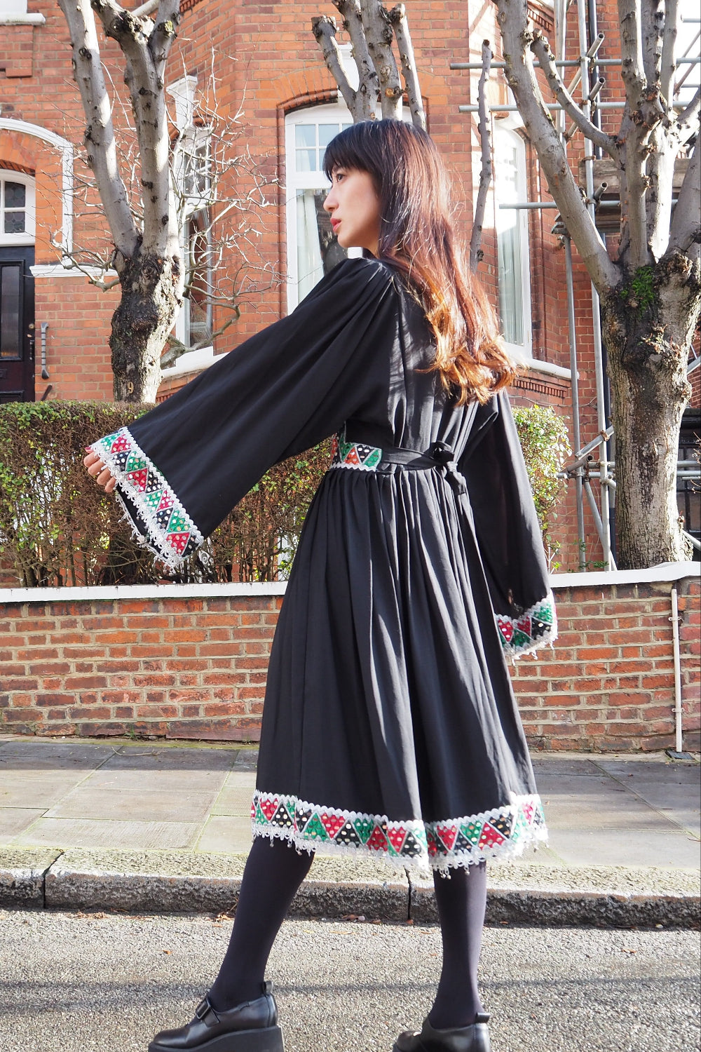70's Afghan Style Mirror Work Dress