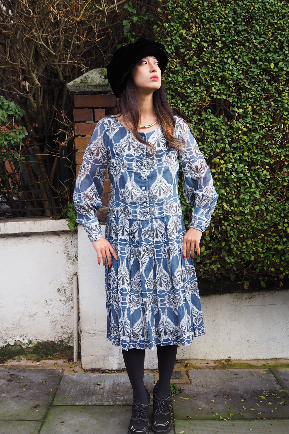 80's Rembrandt art nouveau patterned Dress