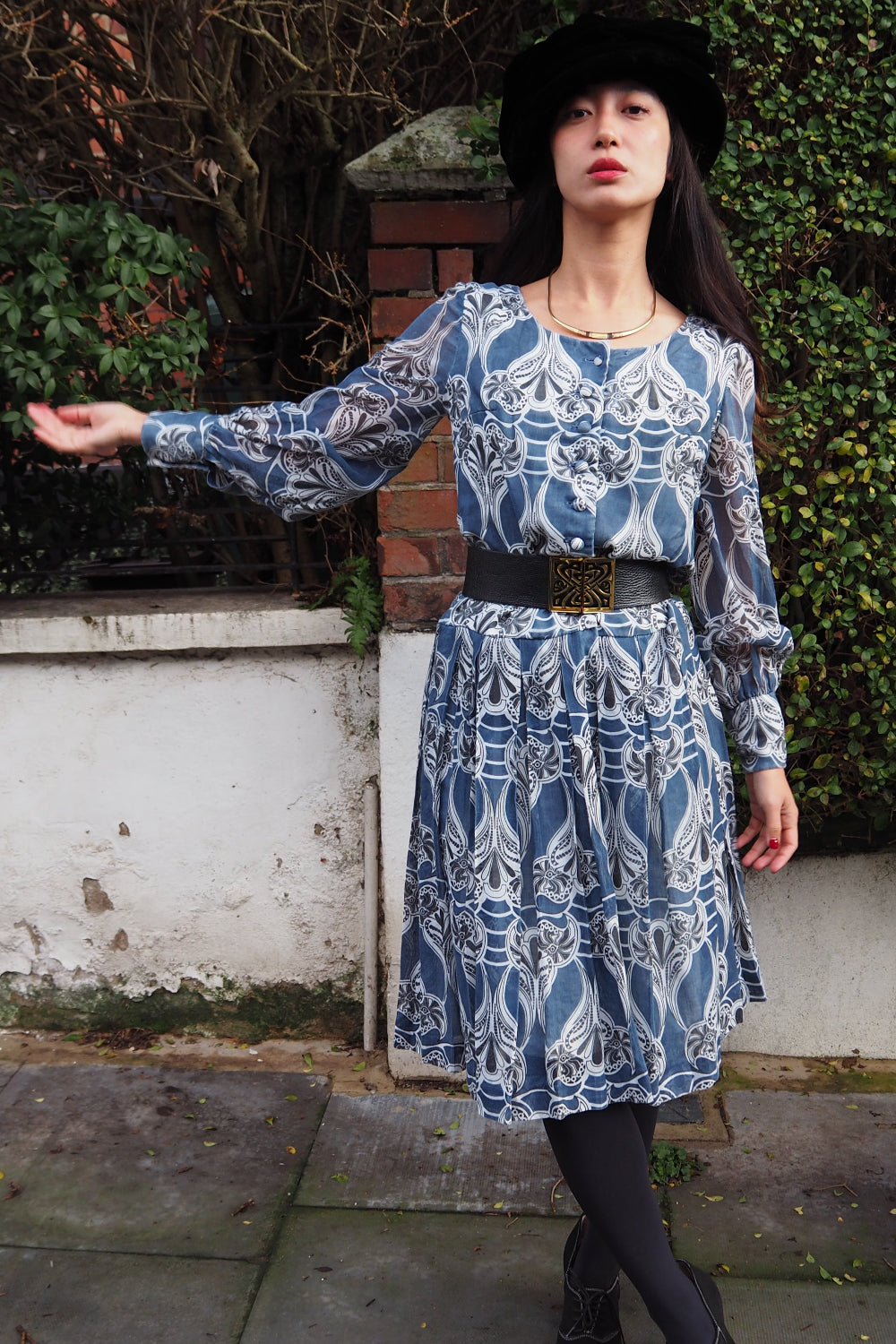 80's Rembrandt art nouveau patterned Dress