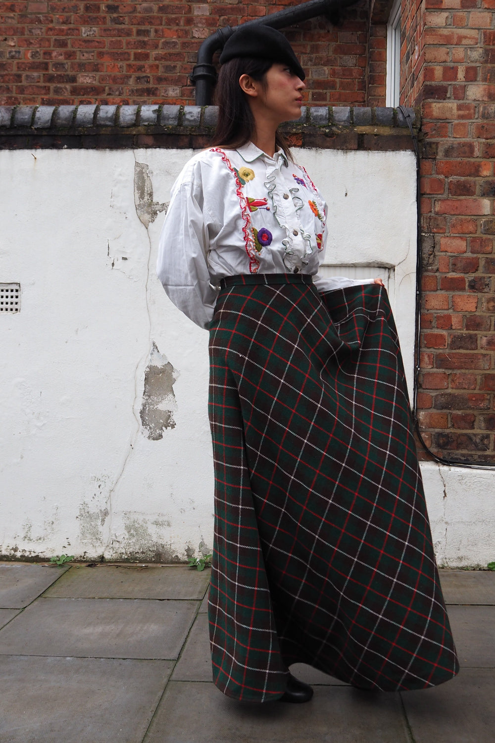 Scottish Tartan Check Long Skirt