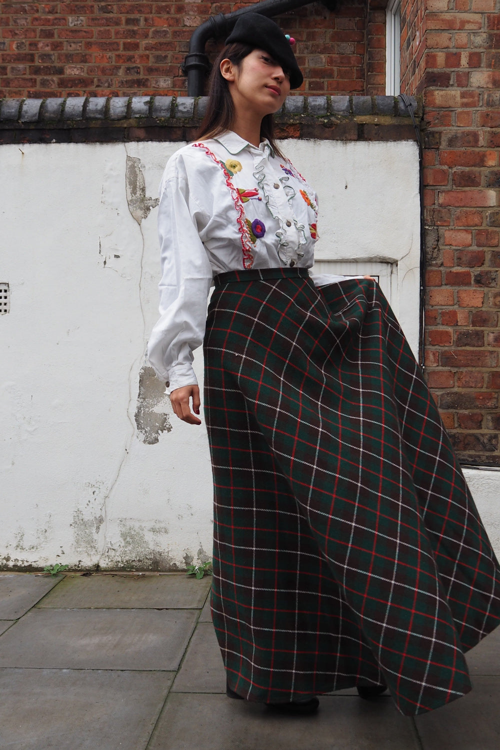 Scottish Tartan Check Long Skirt